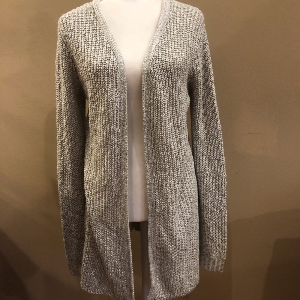 Stitches & Stripes Heather Gray Open Front Cardigan, Size S